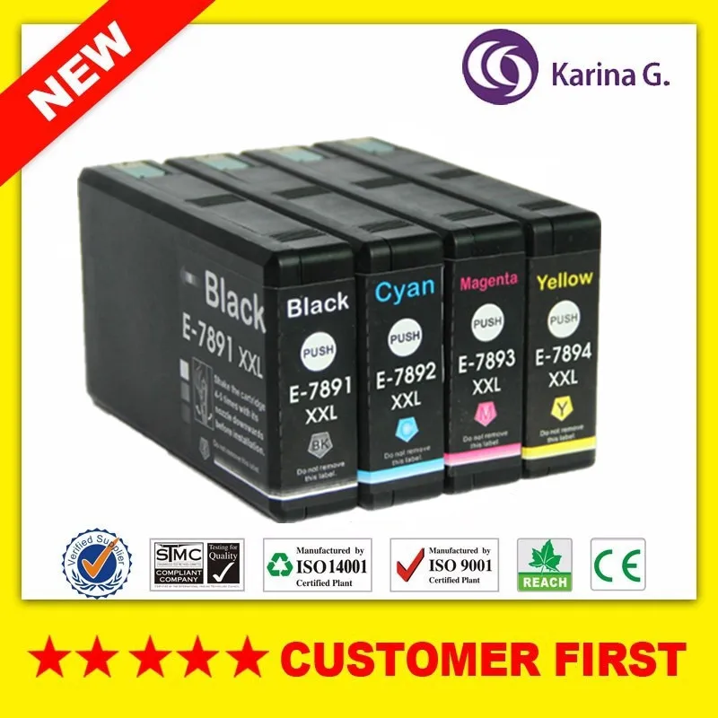 Compatible for T7891 T7892 T7893 T7894 For Epson WorkForce Pro WF-5190 WF-5620DWF WF-5690 WF-4630DWF WF-4640DTWF WF-5110DW | Компьютеры и