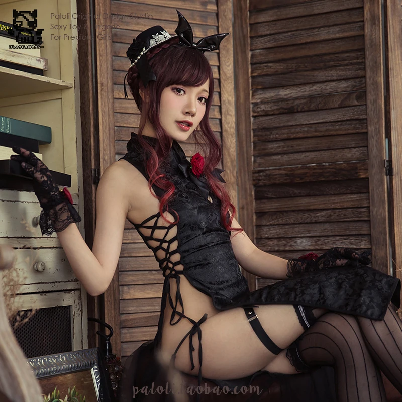 

Sexy Cheongsam Dress Improved Chinese Style Lolita Sleeveless Uniform High Split Vintage Embroidery Cosplay Bandage Nightdress
