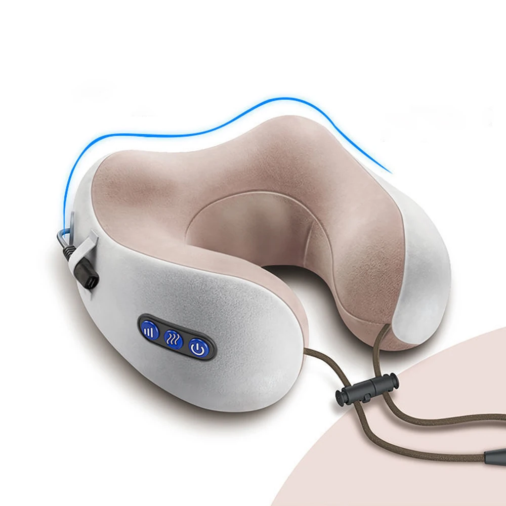 Intelligent Electric Wireless Neck Massager Pillow Relax Shoulder Cervical Brace U Shape Massage Cushion for Car Home Office
