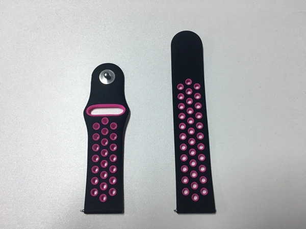 black pink 20 мм для samsung gear sport S2 Classic s3 Frontier galaxy Watch Band 42 мм 46 мм силиконовый ремешок 22 мм huami amazfit bip gt 2 huawei - Цвет ремешка: black pink