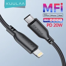 KUULAA – câble USB MFi PD 20W, charge rapide, transfert de données, compatible avec iPhone 12 11 Pro Max X XS 8 7 Macbook Pro