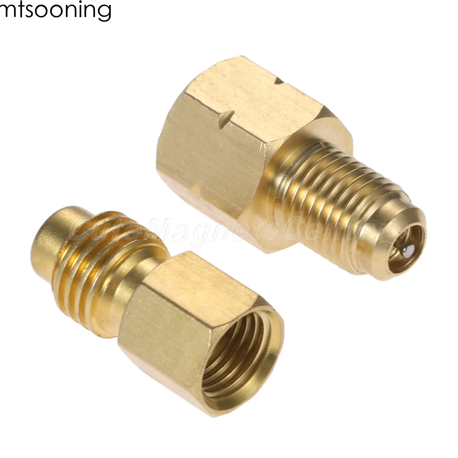 Адаптер mtsooning R1234yf 2 шт. с сердечником клапана 1/4 дюйма SAE Female FL x 1/2 ACME LH Male|Установки