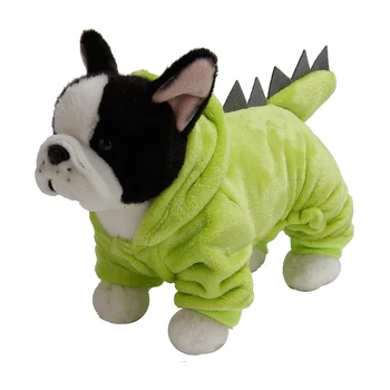 

Dinosaur Dog Halloween Christmas Costume Pet Hoodie for Small Medium Dogs Green Dog Winter Warmer Coat Clothes Pet Supplies