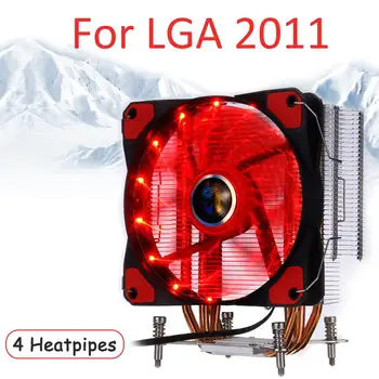 

4 Heatpipe CPU Cooler Fan for Intel LGA 2011/X79 12cm Fan Cooling CPU Fan Cooling Cooler PC Quiet Radiator Heatsink Red Light