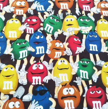 

Cotton-145cm Width M Chocolate Beans Printed Cotton Fabric For Baby Boy Clothes Hometextile Cushion Cover Curtain DIY Sewing