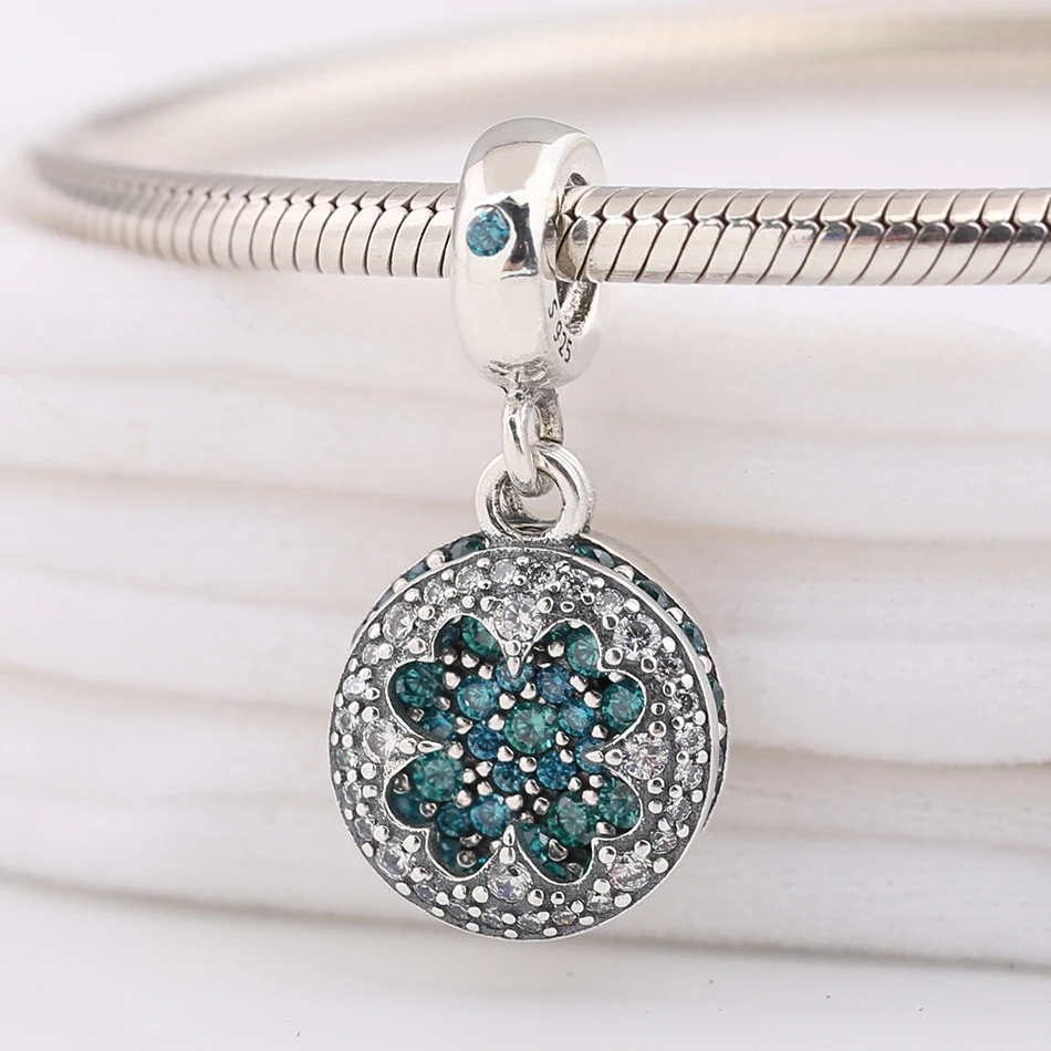 Подвеска из серебра пробы в виде лепестков с кристаллом клевера | Украшения и