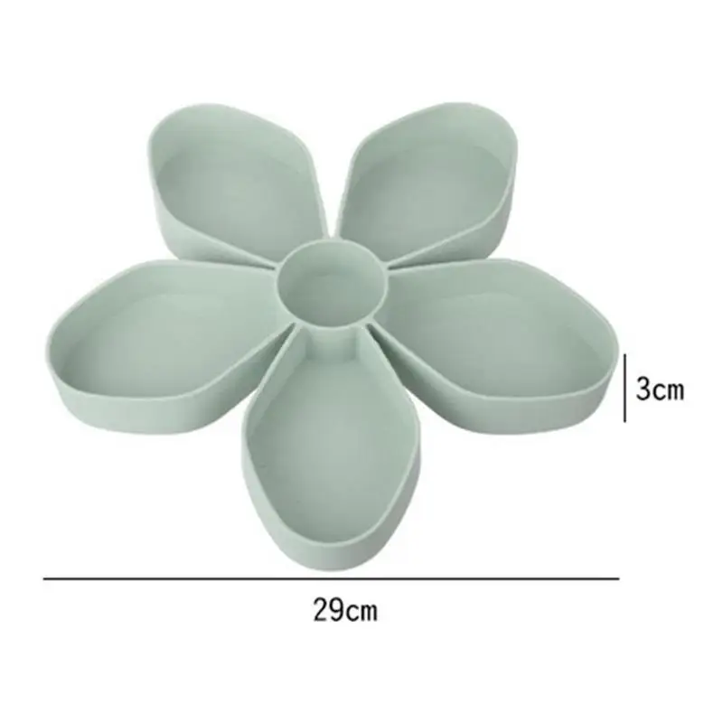 L Single or Double-layer Petal Candy Box Nuts Case Snack Storage Box Container Living Room Rotating Fruit Plate Desktop Organizer - Цвет: L