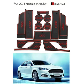 

14pcs Replacement for Mondeo 2013 Non-Slip Interior Door Groove Cup Pad Gate Slot Cushion Anti-Slip Mat