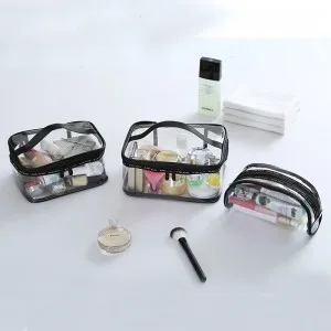 

Beauty Wash Organizer Case Toiletry Storage Kit Waterproof Transparent PVC Bath Cosmetic Bag Women Make Up Travel Zipper Makeup