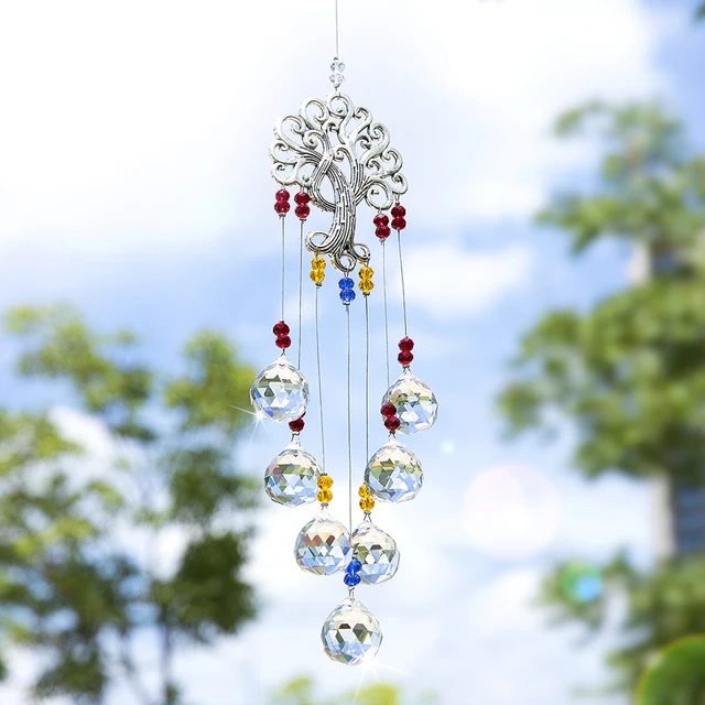 H&D HYALINE & DORA Sun Catcher Crystal Tree of Life Rainbow Maker Drops  Hang for Window, Home Decor, Car Charms