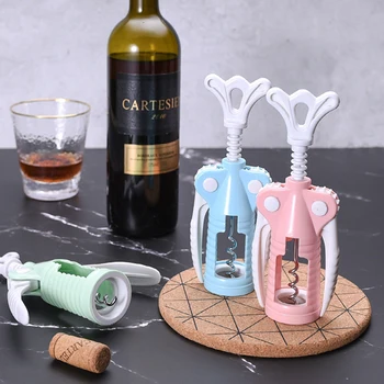 

1 Pc Portable Stainless Steel Red Wine Opener Wing Type Waiter Plastic Wine Corkscrew Bottle Handle Openers Corkscrews