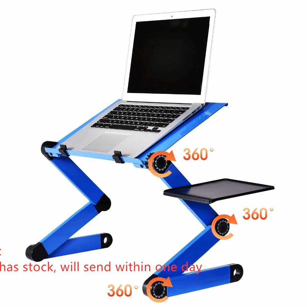 Support de bureau ergonomique en aluminium réglable pour ordinateur portable,  table pour ordinateur portable, support de bureau avec tapis de souris,  adapté pour TV, lit, canapé, PC - AliExpress