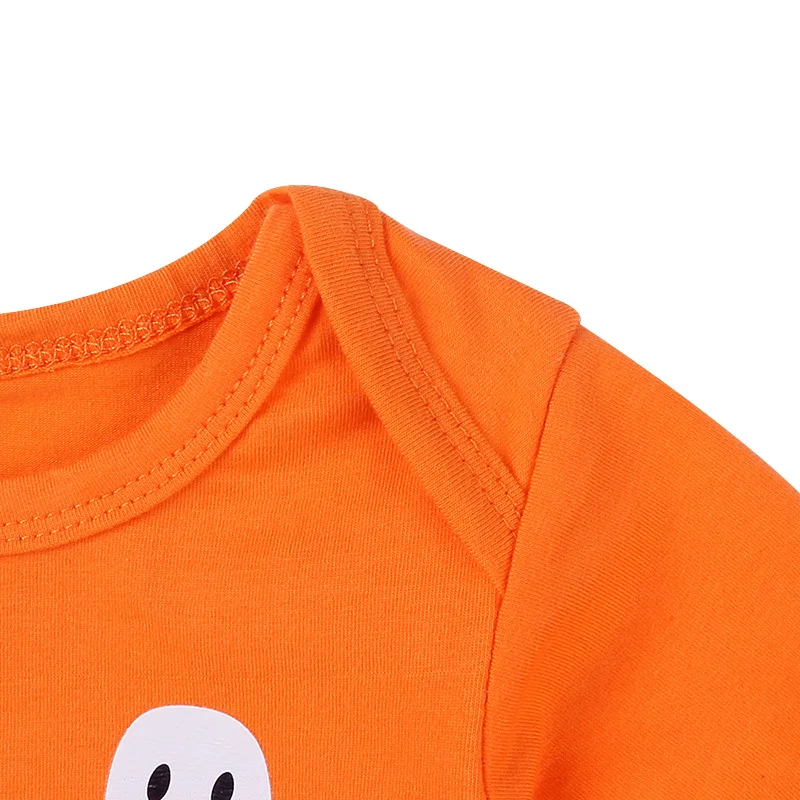 Baby Halloween Print Feet Ghost Costume Jumpsuit Long Sleeve Toddler Boy Girl Top Clothes Outfits NSV775