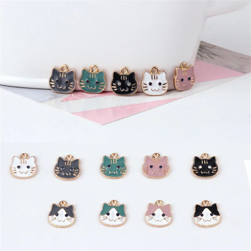 10 шт. креативные корейские милые серьги сплав капли масло кулон мультфильм милый