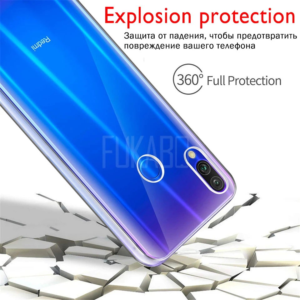 360 Роскошный защитный чехол для телефона для Xiaomi redmi note 8 6 5 7 pro 7 7A mi a3 9t 8 9 SE lite A2 A1 Прозрачный силиконовый чехол ТПУ гель
