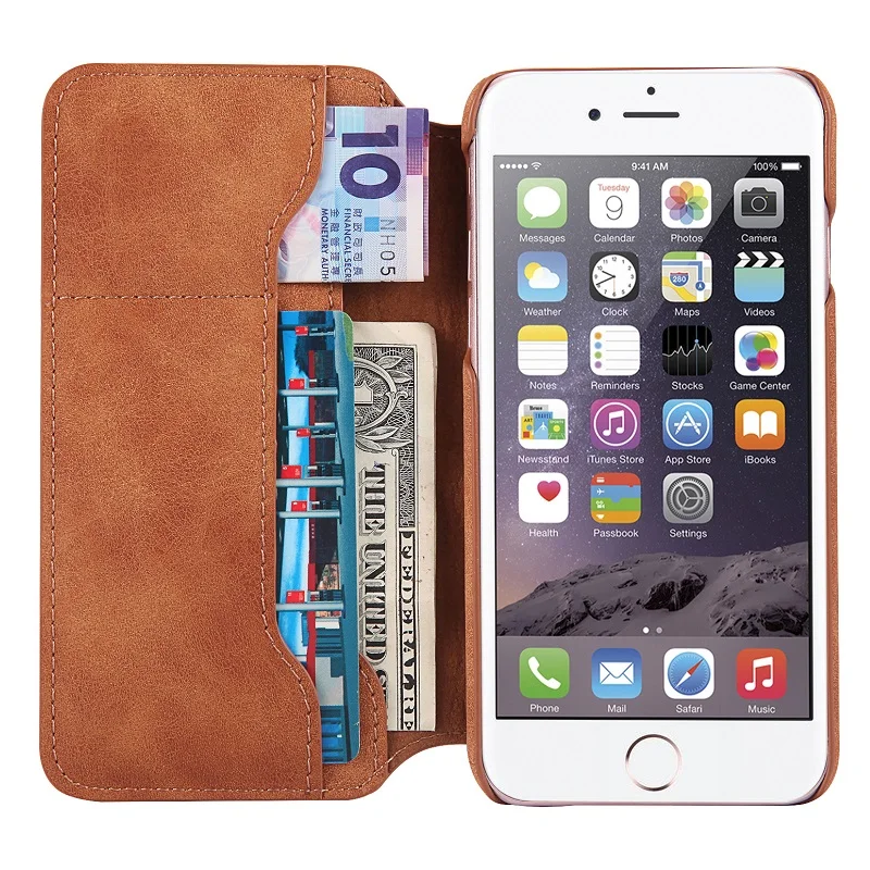 Роскошный кожаный чехол для iPhone 6 6S 7 8 Plus X XR чехол Ретро Флип-кошелек Coque для iPhone XS Max Чехол-держатель для карт