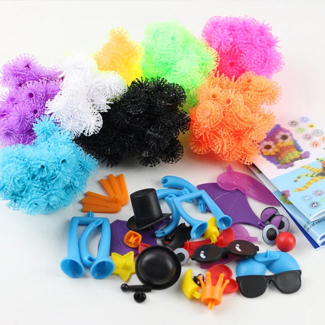 100-1200pcs Thorn Ball Clusters 3D Model Construction Building Blocks Toys Sticky Puff Balls Puzzle DIY Assembling Toys For Kids 6