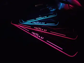 

Acrylic door sill plate strip with led decorative welcome light moving door scuff for renault talisman initiale paris