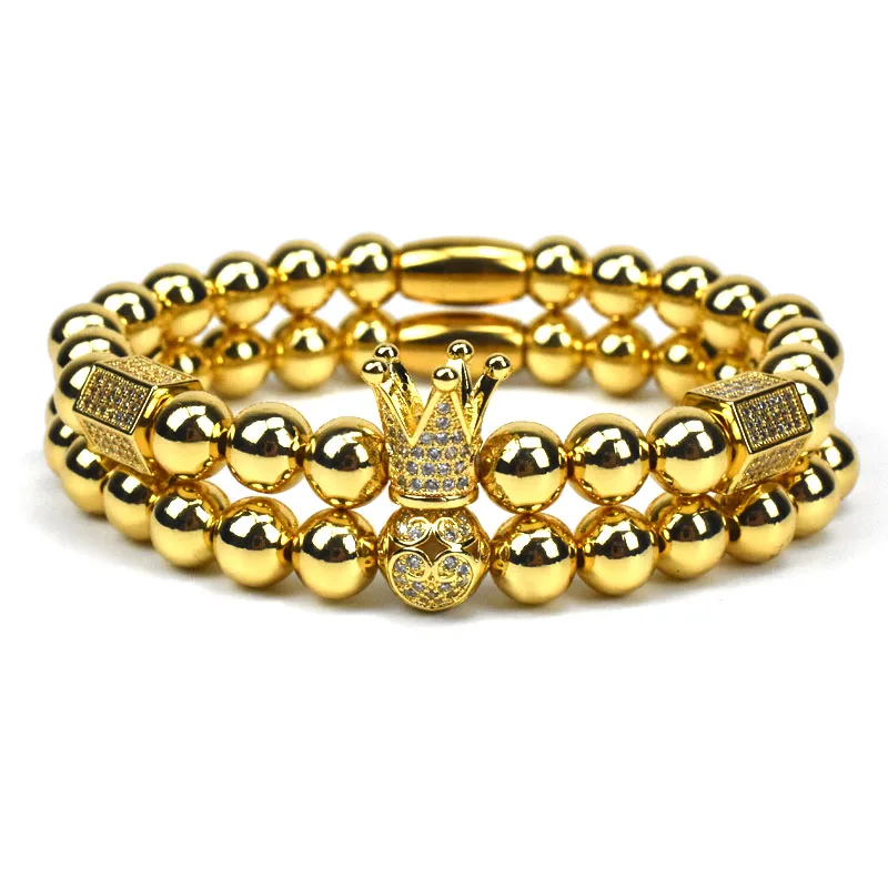 Nine forever золотой браслет из медного бисера для мужчин Ювелирная диадема очаровательные браслеты для женщин pulseira masculina femme bileklik