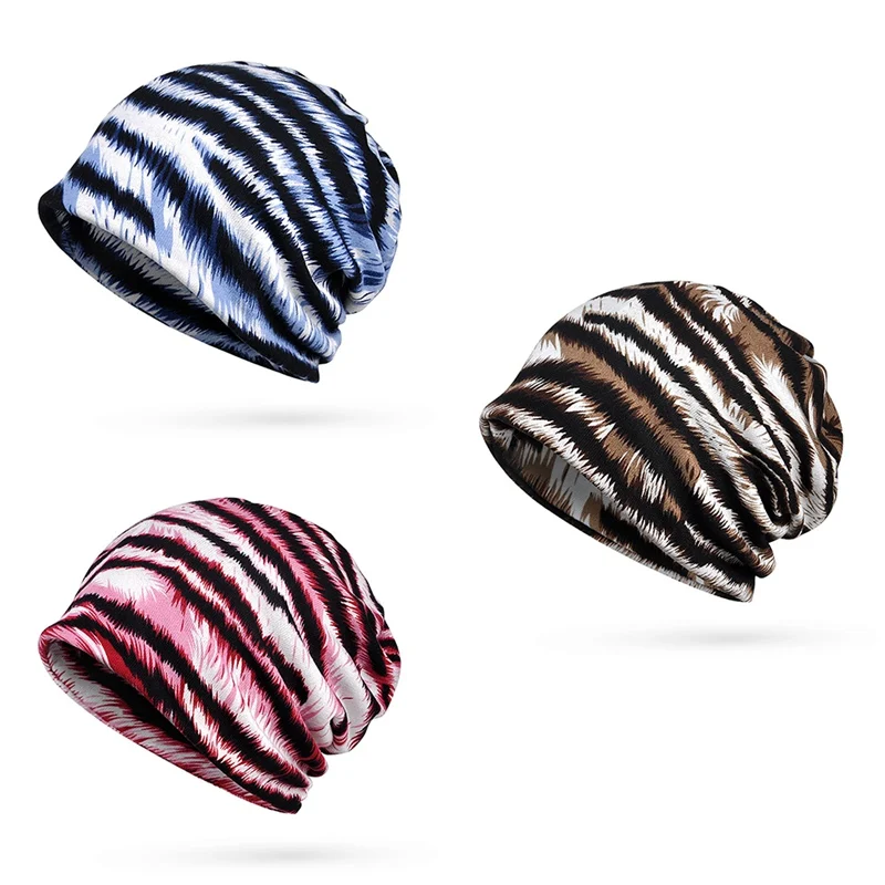 

Summer Sunscreen Thin Section Breathable Unisex Beanies Cap Head Scarf Dual Purpose Fashion Striped Running Cycling Sports Cap