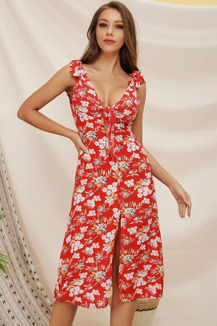 Новое летнее платье женское сексуальное Бандажное с v-образным вырезом модное