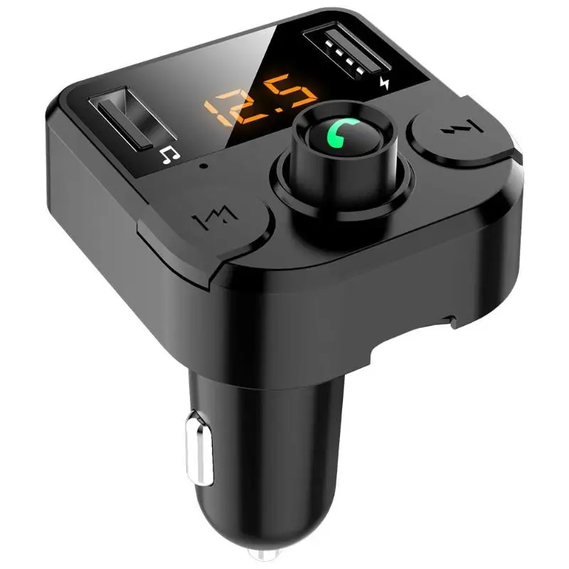 BT36B автомобильное USB зарядное устройство Bluetooth 5 0 оранжевый светодиодный экран