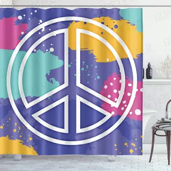 

MTMETY Color Abstract Geometric Pattern Bathroom Waterproof Fabric Shower Curtain Polyester Bath Accessory Sets Douchegordijn