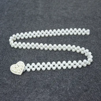 

Fashion Female Waist Belt Elastic Waistband Delicate Female Dress Waistband Rhinestone Pearl Slender Waist Chain For Women