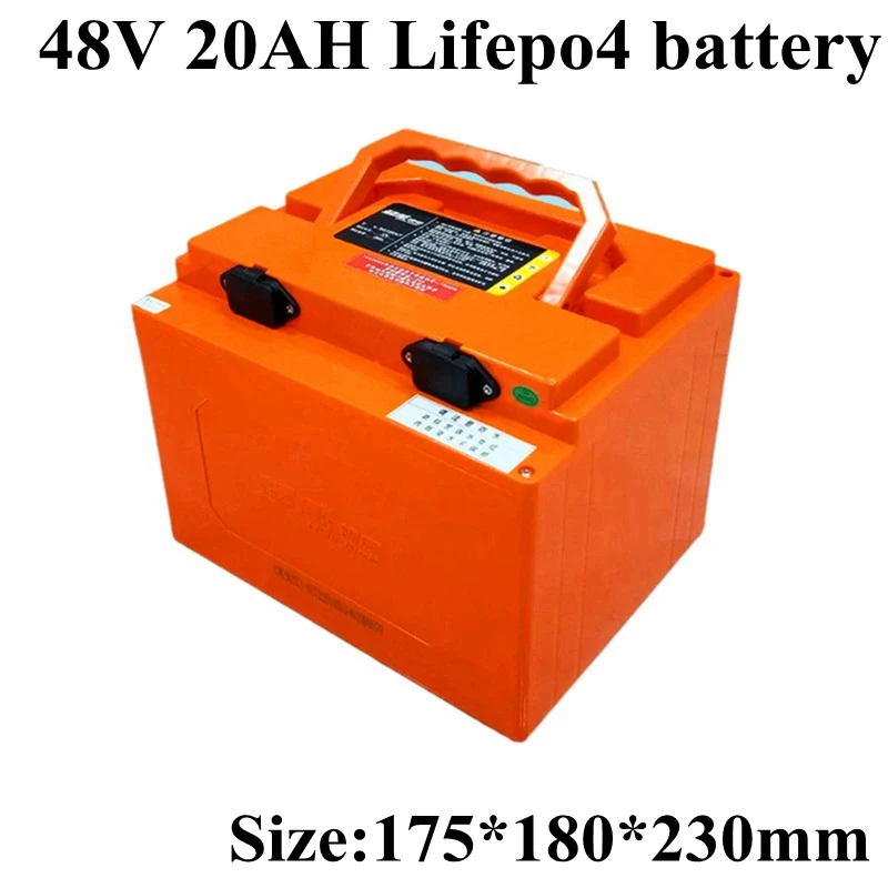 

New 48V 20Ah Lifepo4 Battery Pack with Waterproof ABS Case Built In Bms for 48V 20ah Electric Bike Scooter+58.4v 3A Charger