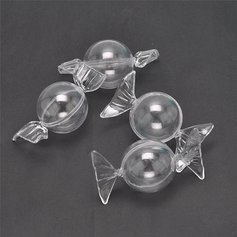

12pcs/Lot Transparent Candy shape Plastic Gift Candy Box for DIY Wedding Party Gift Container for Friends Lovers Chic Decoration