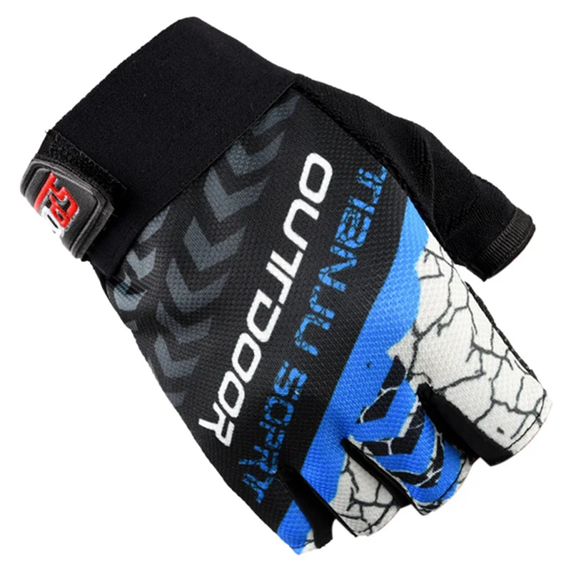 Women Men Winter Warm Bicycle Half Finger Gloves Outdoor Sport Gloves Winter Gloves Tactical Guantes Warm Soft Handschoenen - Цвет: Blue