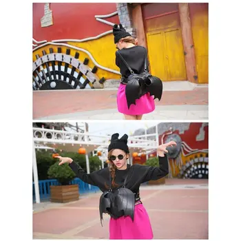 

Black Angel Devil Bat Backpack Women's Lace Backpack Women's Fashion Bag Soft Polyester Cotton Bat Backpack
