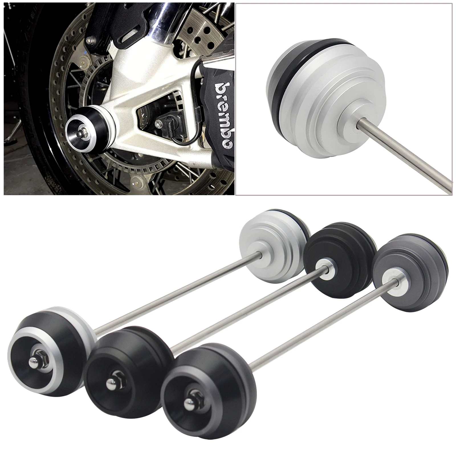 

Front Axle Sliders Fork Wheel Protector Crash Pad Kit For BMW R1200GS 2008 2009 2010 2011 2012 2013 Motorcycles Aluminum