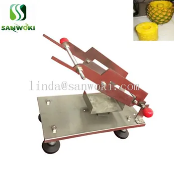 

hand press pineapple peeling cut pineapple head and bottom machine ananas cutter machine fruit dicing mahchine pineapple slicer