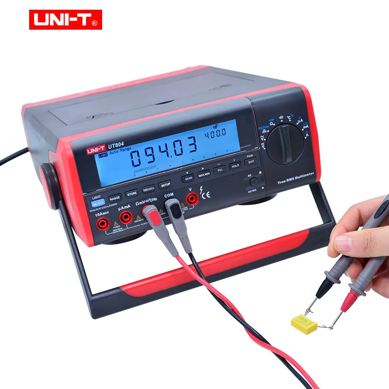 UNI T UT804 настольный цифровой мультиметр True RMS AC DC Напряжение измеритель тока