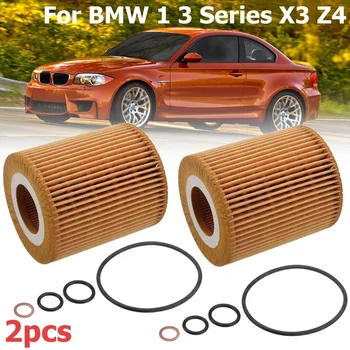 

2/4 Pcs Car Engine Oil Filter with Gasket Kit for BMW 1 Series 3 Series X3 Z4 120i 118i 116i #501110258,11427508969 OE649/6