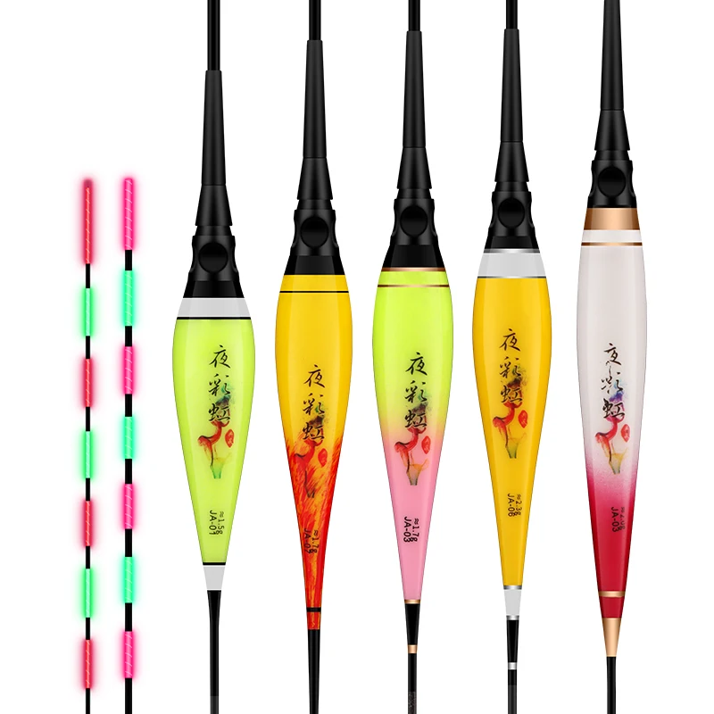 3PCS Luminous Fishing Floats 3 CR425 3 Float Tubes 1 Bag Hooks Night Nano Buoy Electric Boya Fresh Water Fishing Tool Accessorie fishing floats fishing float fishing tackle fishing bobber fishing buoy