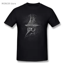 

Plague Doctor In Pencil T Shirts For Men 100% Cotton Cool T-Shirt O Neck Oversized Vintage Raven Tees Clothes Gift Idea