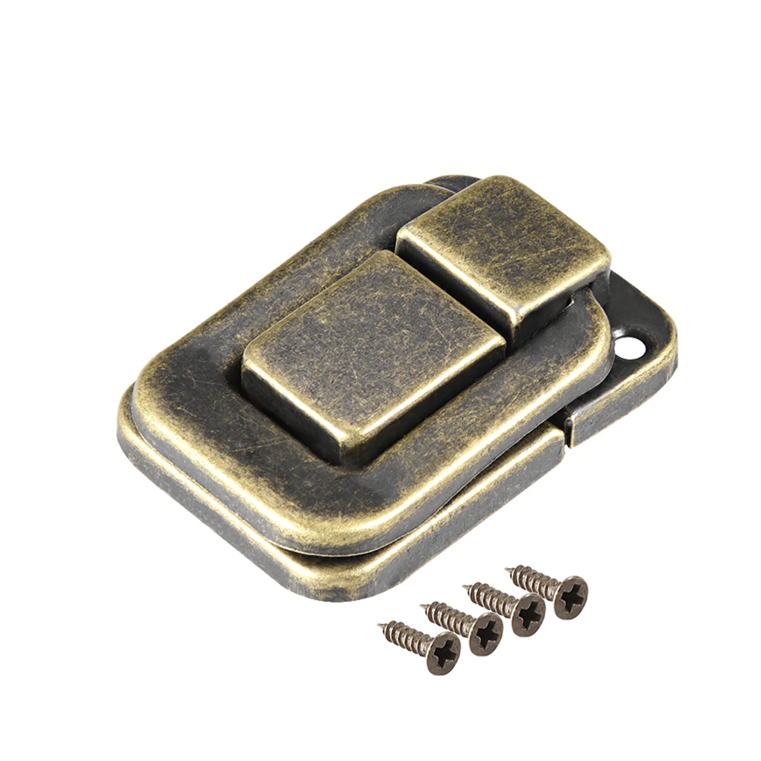 

uxcell Toggle Latch Retro Style Silver Tone Decorative Hasp Jewelry Suitcase Box Catch w Screws 10pcs 40x27mm Bronze