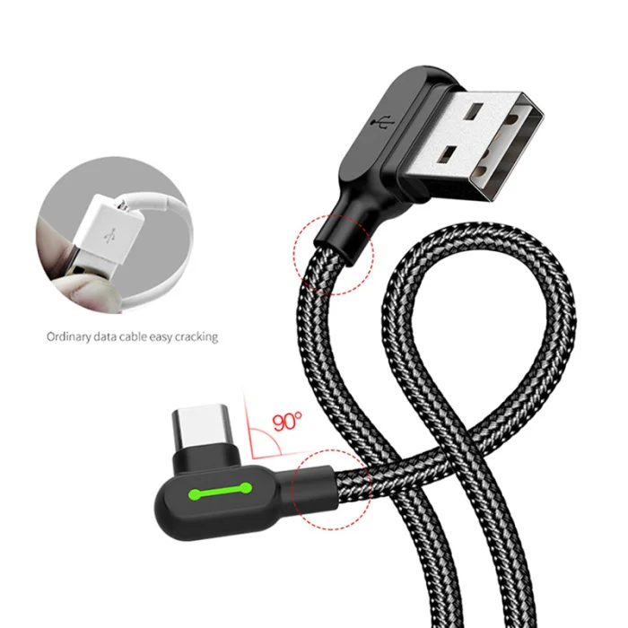USB 3,1 кабель для быстрой зарядки под прямым углом 90 градусов кабель для синхронизации данных с светильник PUO88