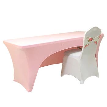 

Wedding Spandex Table Cloth Hotel Banquet Birthday Party Rectangle Table Cover Outdoor Portable Stretch Tablecloth Decoration