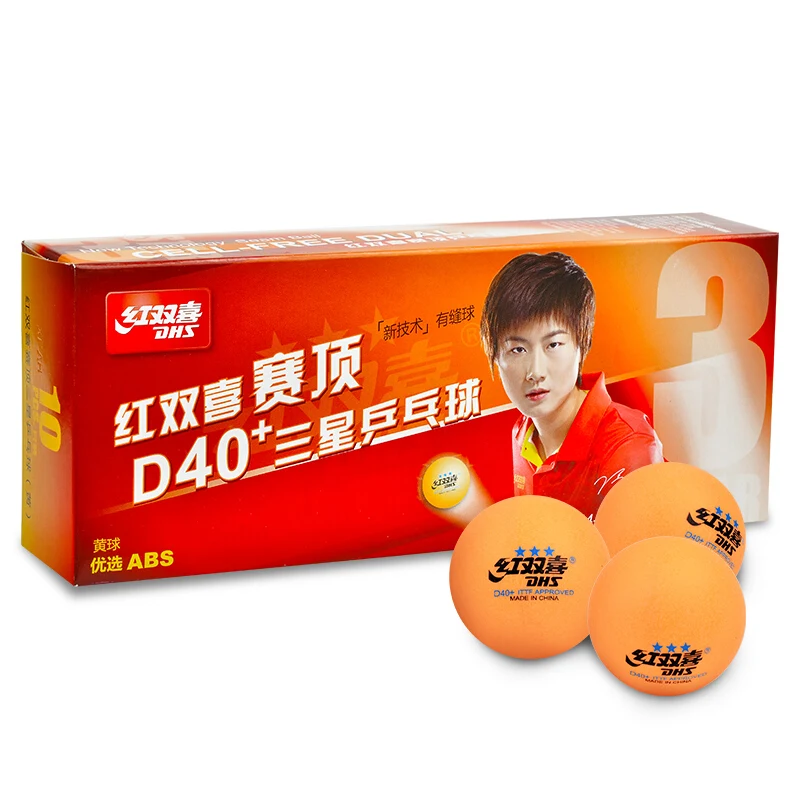 DHS 50 шары 100 шары мячи для настольного тенниса 3 звезды D40 + швом Новый материал ABS 40 пластиковый для пинг-понга поли