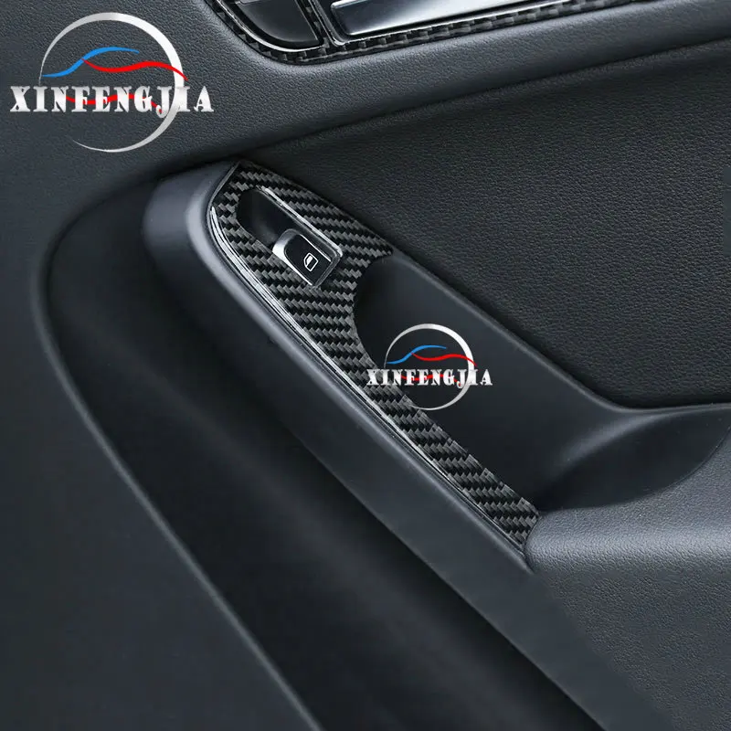 Для Audi A5 A4 B8 09- 4 шт углеродное волокно двери подлокотник окно Лифт крышка отделка
