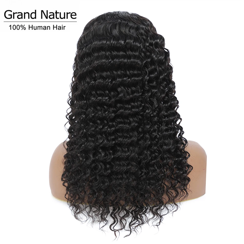 malaysian deep wave Headband wig Human Hair With Free Random Bands No Gel Glueless Remy 10-24inch 200% curly human hair wig