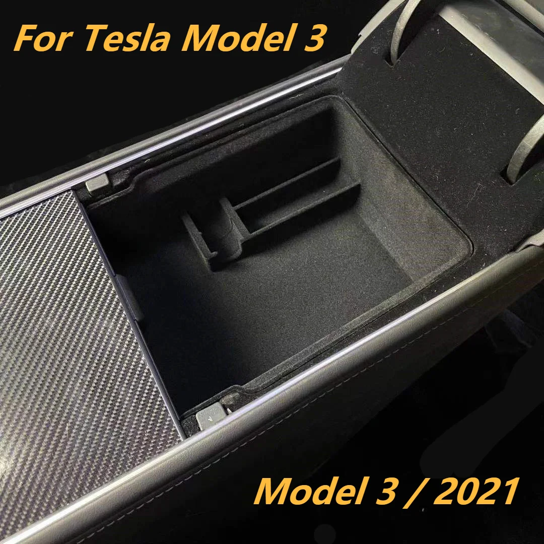 New Armrest Storage Box For Tesla Model 3 Y Car Central Armrest box Console Cup holder box Auto Container Glove Organizer 2021