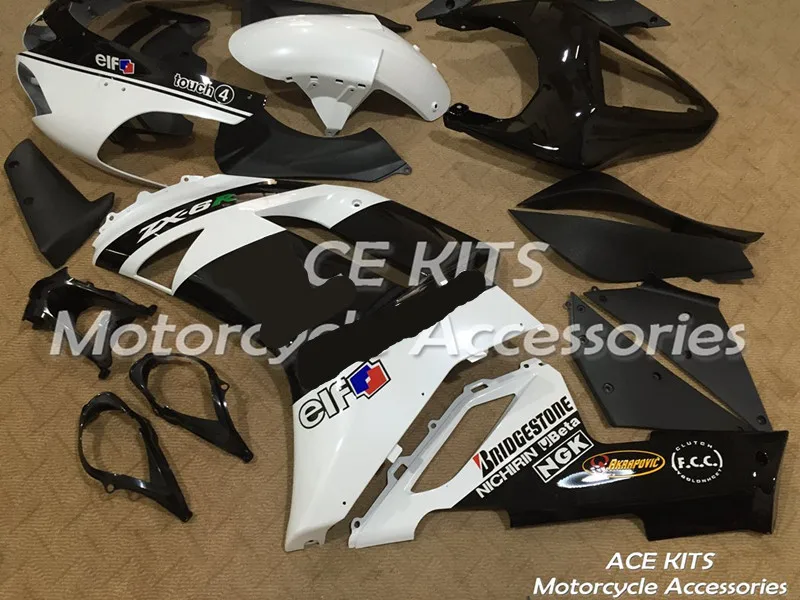 Мотоциклетный обтекатель abs для kawasaki Ninja ZX6R 599 636 2007 2008 впрыска топлива Bodywor любого цвета, подходят к любому у ACE № 261