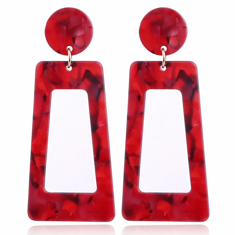 Fashion Clip on Earrings Leopard Acrylic Long Geometric Square Circle Without Piercing Ear Clips Women ear clip earrings clip earrings ear clip ear accessories