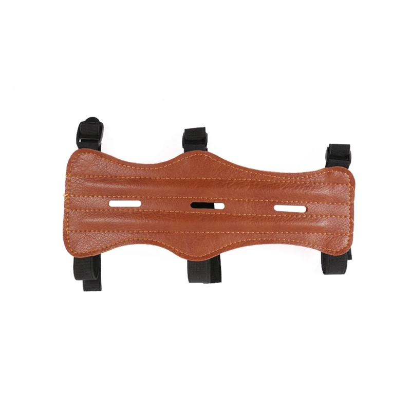 Quality Pu Leather 3 Strap Shooting Target Archery Arm Guard Protection Safe Strap