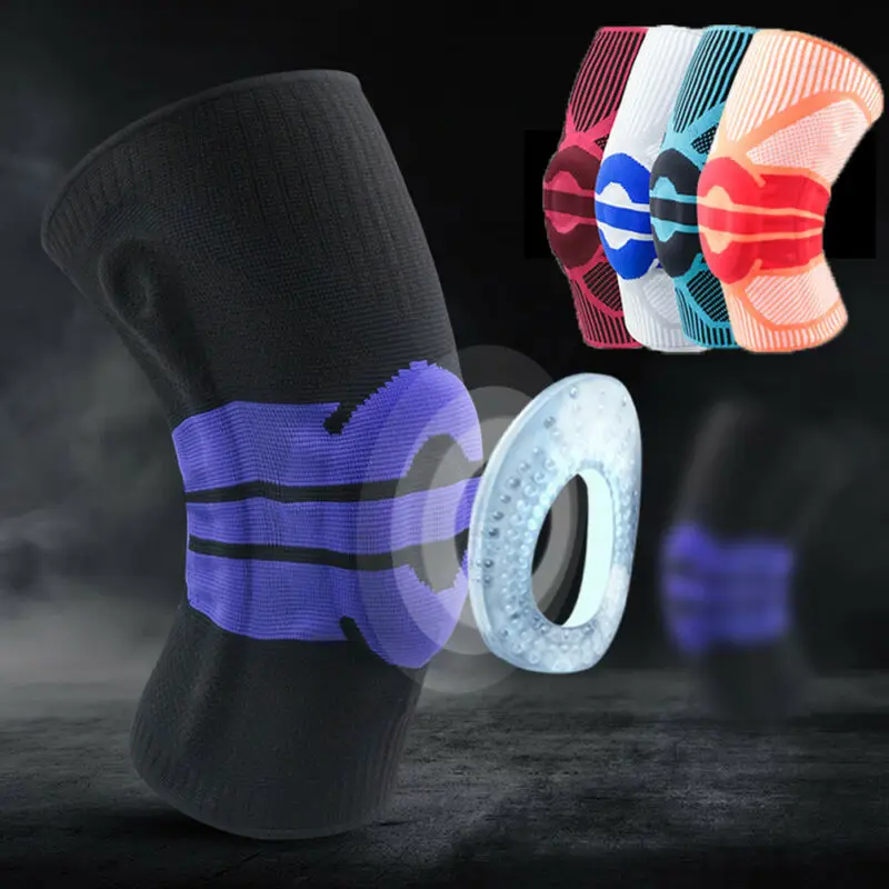 2020 модные спортивные наколенники с высокой компрессионной силиконовой подкладкой, поддерживающие Колено рукава, нейлоновый фиксатор
