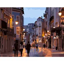 

GATYZTORY Painting By Numbers Kits For Adults Children 40x50cm Frame On Canvas City Night Landscape Oil Picture By Number Art Pa
